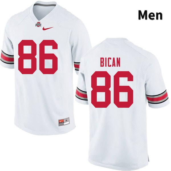 Ohio State Buckeyes Gage Bican Men's #86 White Authentic Stitched College Football Jersey